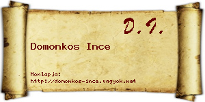 Domonkos Ince névjegykártya